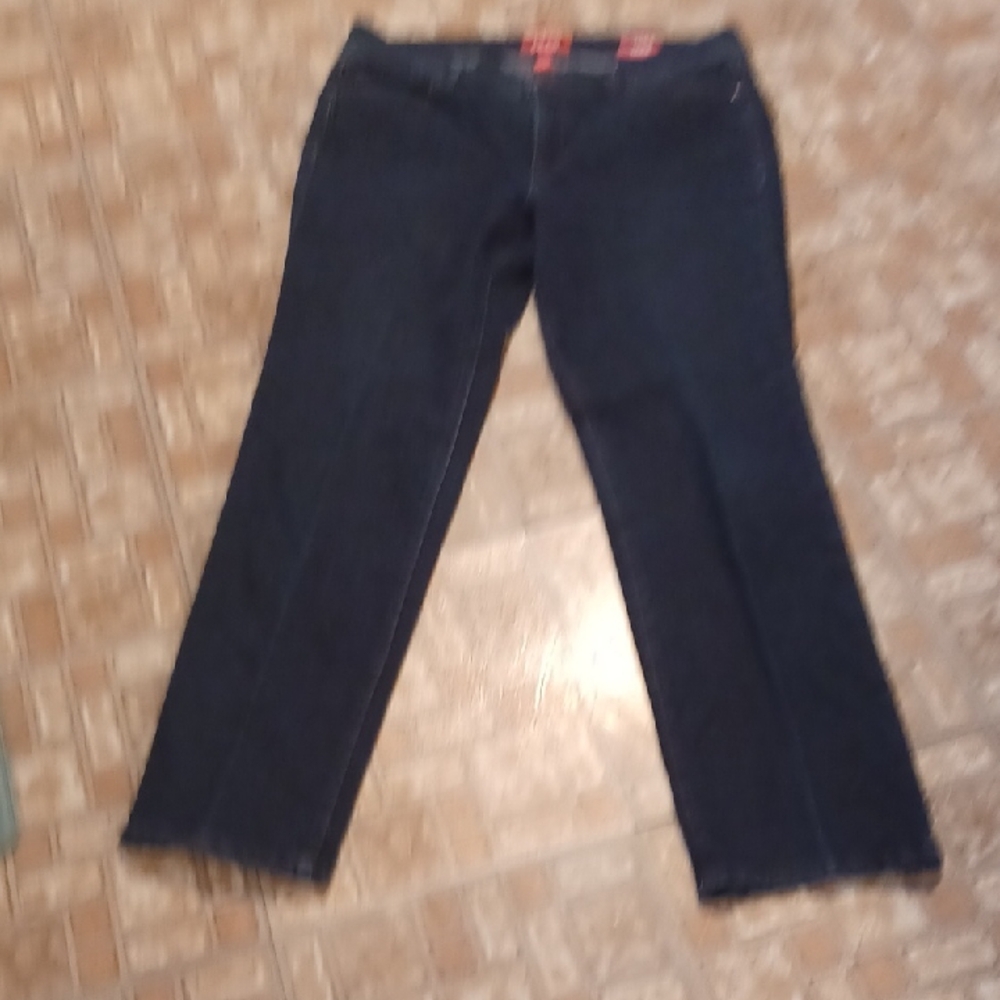 GLO Jeans By Gloria Vanderbild Women's Straight Leg in Dark Blue